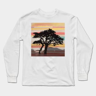 Cypress Tree at Sunset Long Sleeve T-Shirt